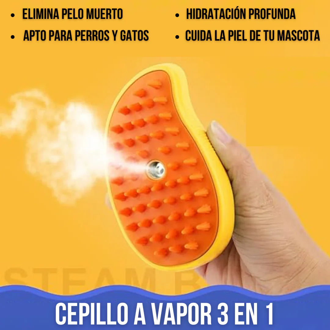 Cepillo Vaporizador 3 En 1 Para Mascotas.